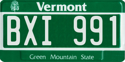 VT license plate BXI991