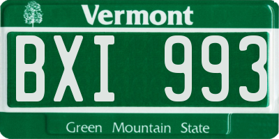 VT license plate BXI993
