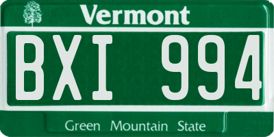 VT license plate BXI994