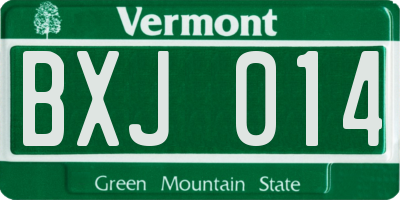 VT license plate BXJ014