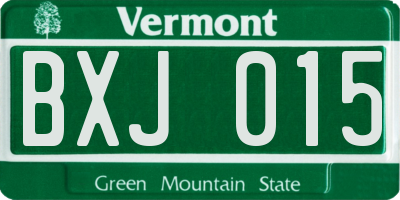 VT license plate BXJ015