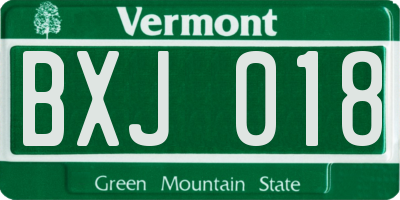 VT license plate BXJ018