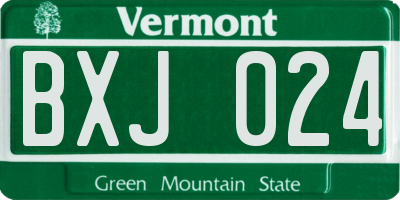 VT license plate BXJ024