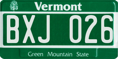 VT license plate BXJ026