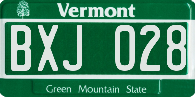 VT license plate BXJ028