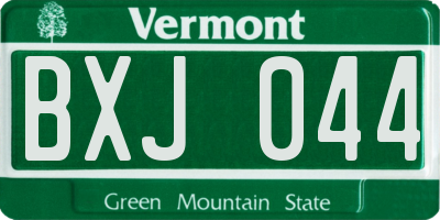 VT license plate BXJ044