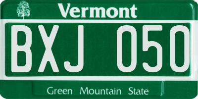 VT license plate BXJ050