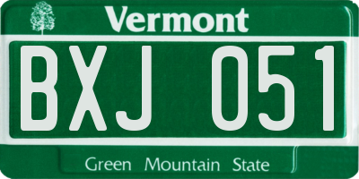 VT license plate BXJ051