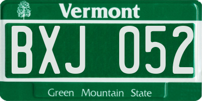 VT license plate BXJ052