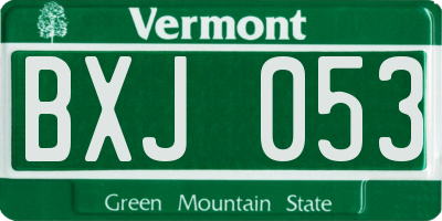 VT license plate BXJ053