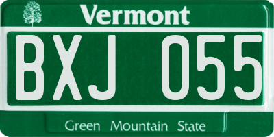 VT license plate BXJ055