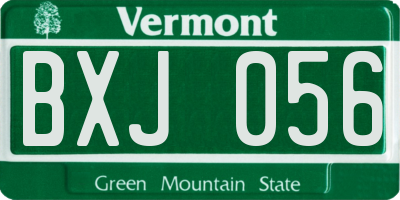 VT license plate BXJ056