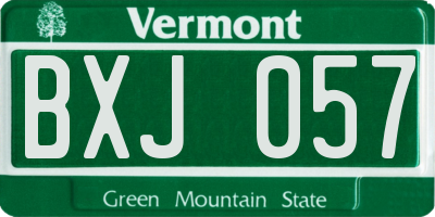 VT license plate BXJ057