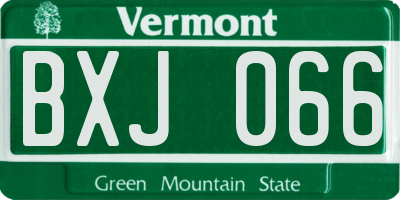 VT license plate BXJ066