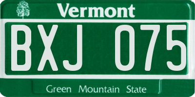 VT license plate BXJ075