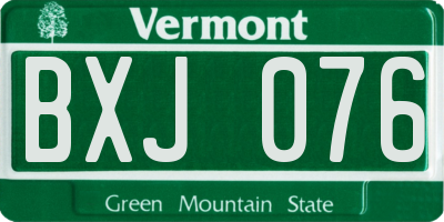 VT license plate BXJ076