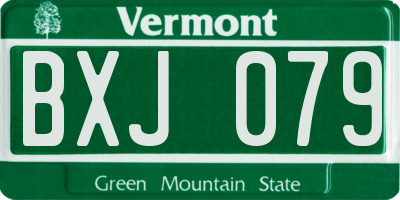 VT license plate BXJ079