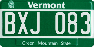 VT license plate BXJ083