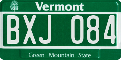 VT license plate BXJ084