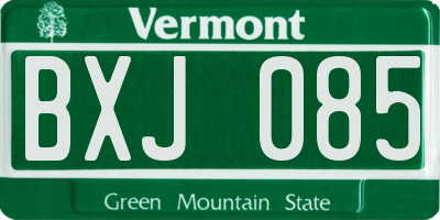 VT license plate BXJ085