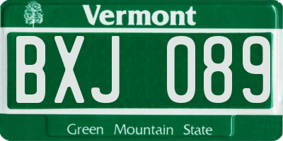 VT license plate BXJ089