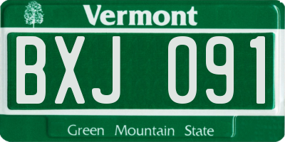 VT license plate BXJ091