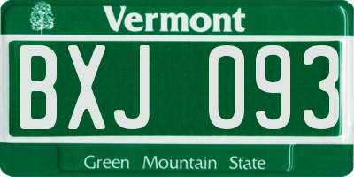 VT license plate BXJ093