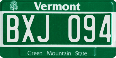 VT license plate BXJ094