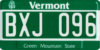VT license plate BXJ096