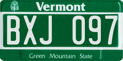 VT license plate BXJ097