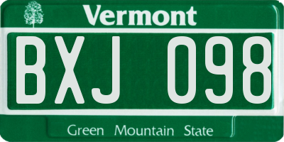 VT license plate BXJ098