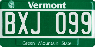 VT license plate BXJ099