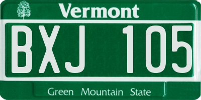 VT license plate BXJ105