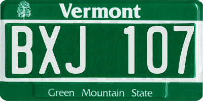 VT license plate BXJ107