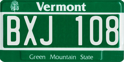 VT license plate BXJ108