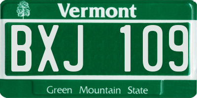 VT license plate BXJ109