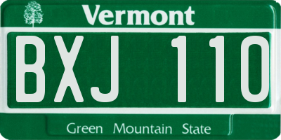 VT license plate BXJ110