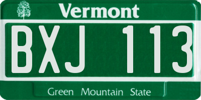 VT license plate BXJ113