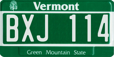 VT license plate BXJ114