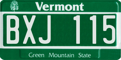 VT license plate BXJ115