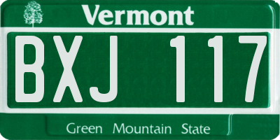 VT license plate BXJ117