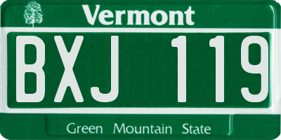 VT license plate BXJ119