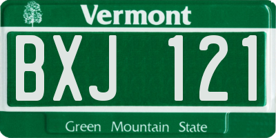 VT license plate BXJ121