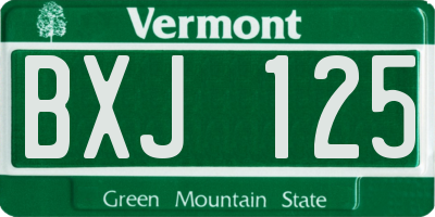 VT license plate BXJ125