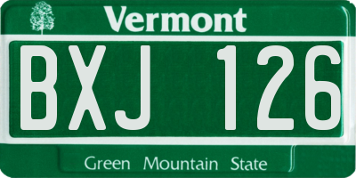 VT license plate BXJ126