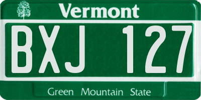VT license plate BXJ127