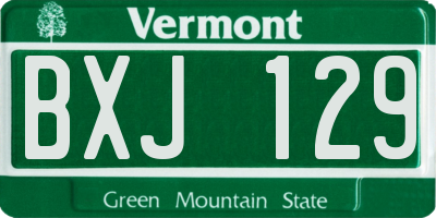 VT license plate BXJ129