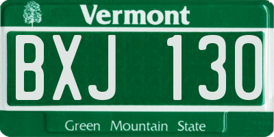 VT license plate BXJ130