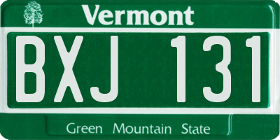 VT license plate BXJ131