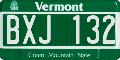 VT license plate BXJ132